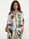 Chemise blouse grande avec imprimé sophistiqué