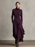 Robe maxi asymétrique en blazer pour femmes en couleur violet