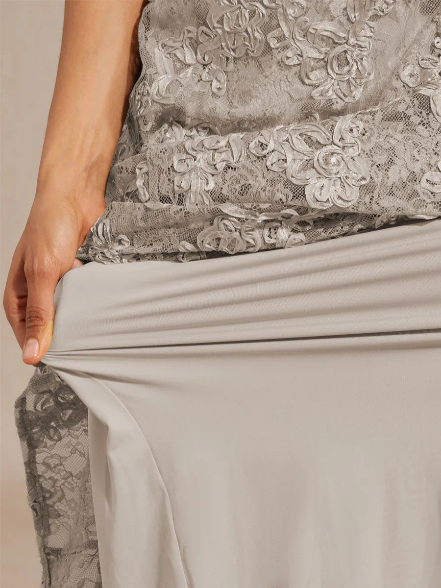 Robes A-Line en dentelle avec des décorations de sequins
