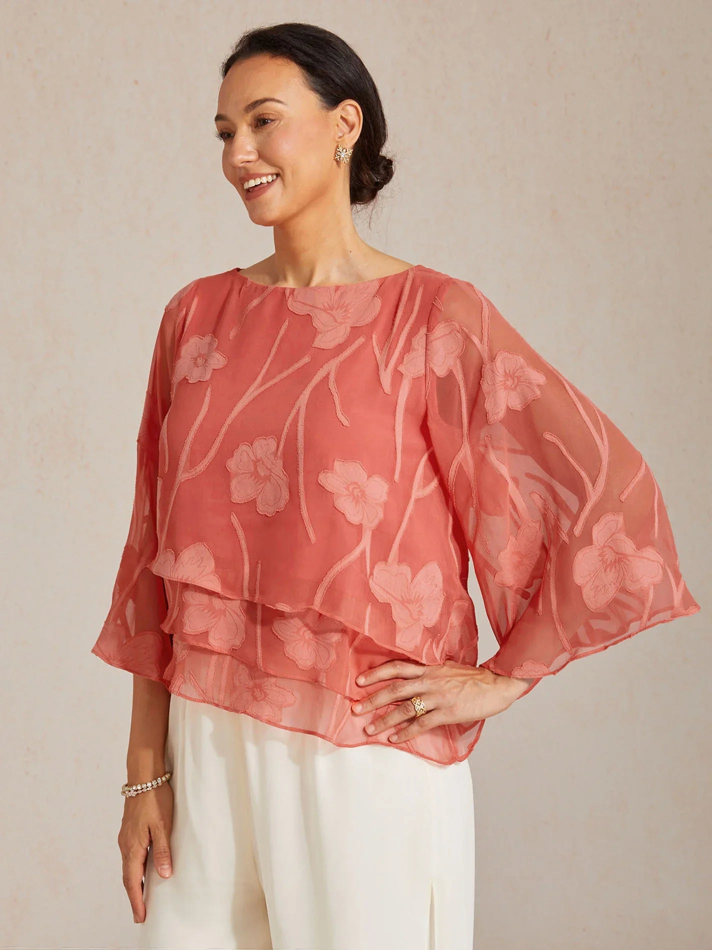 Chemise à couches en chiffon avec motif floral