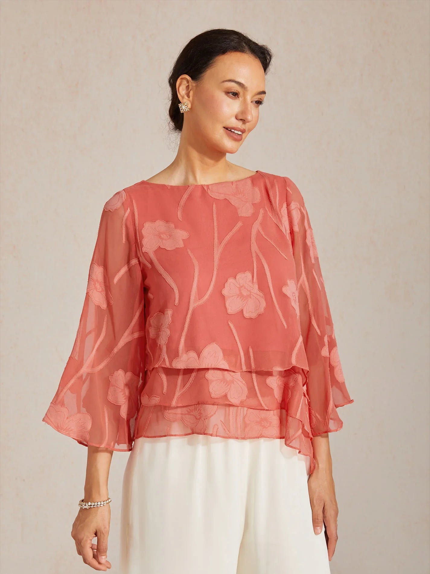Chemise à couches en chiffon avec motif floral