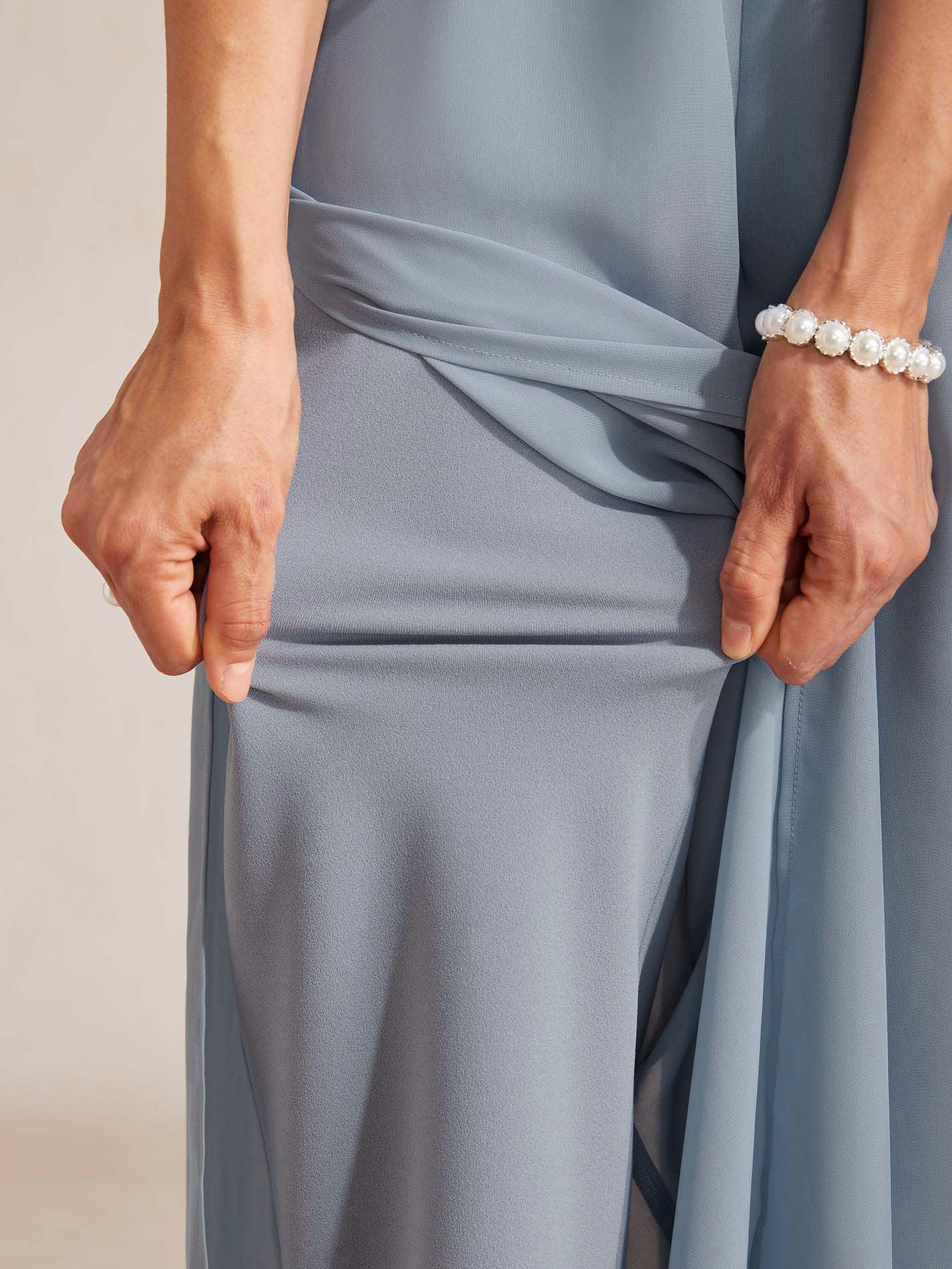 Pantalons à jambes droites avec une couche de chiffon découpée