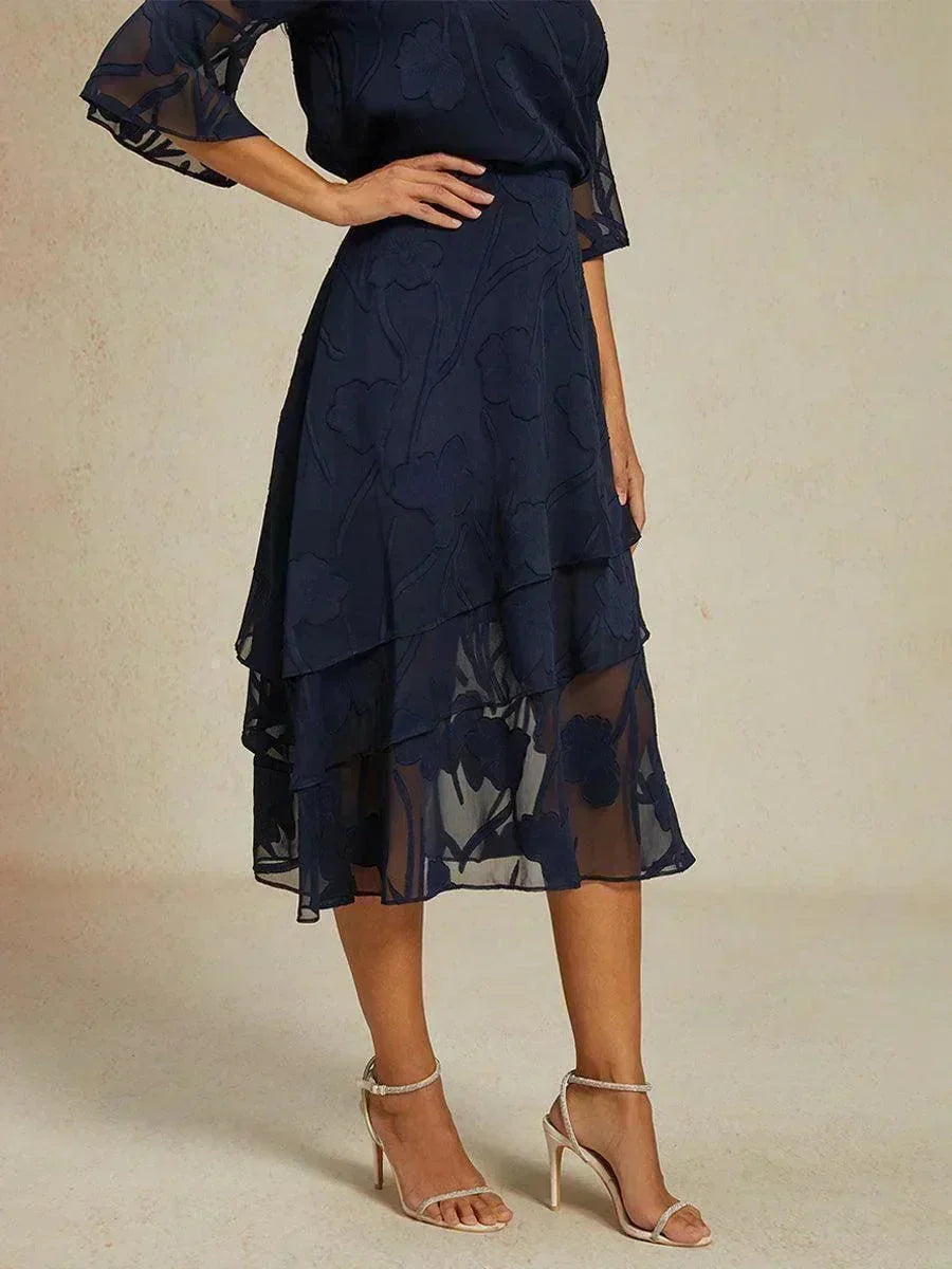 Jupe midi en chiffon floral