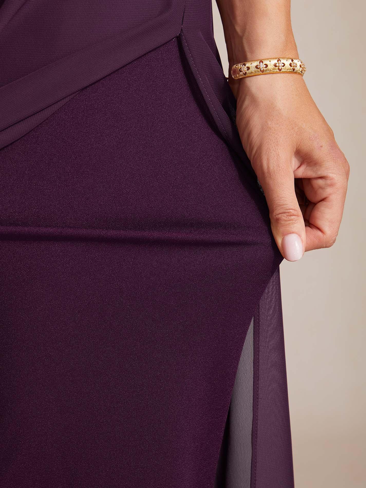 Pantalons droits courts avec une couche de chiffon