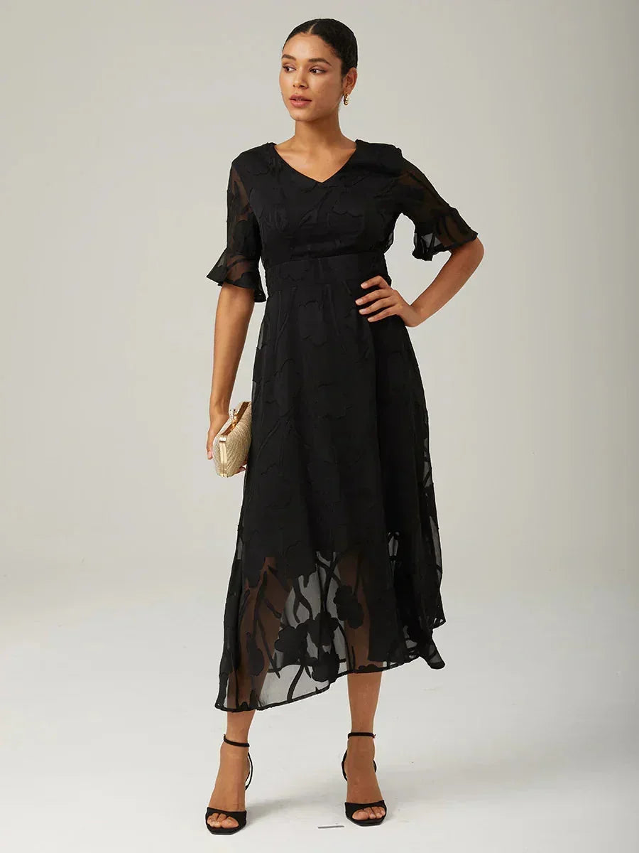 Robes maxi en dentelle avec manches douces