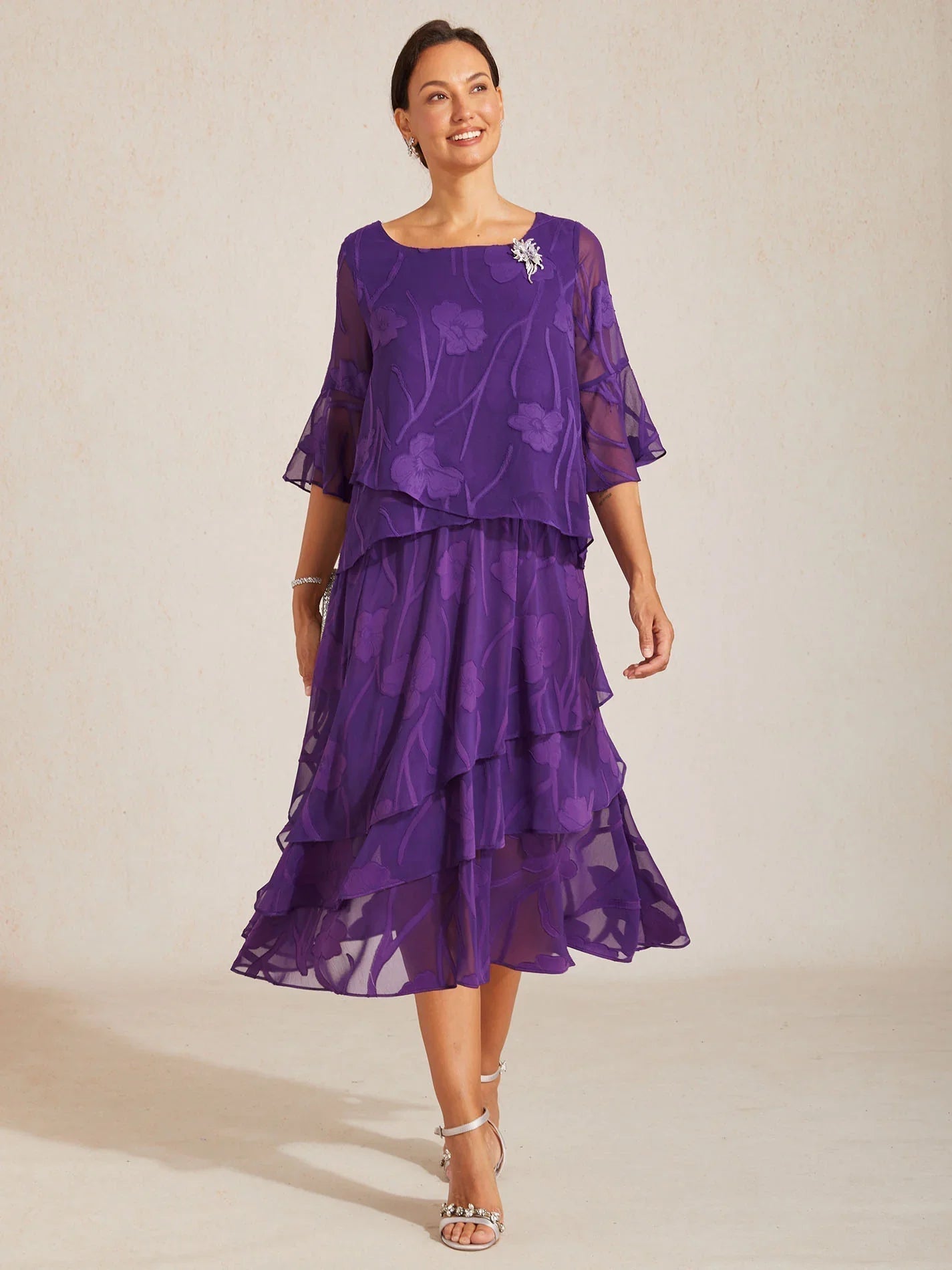 Jupe midi en chiffon floral