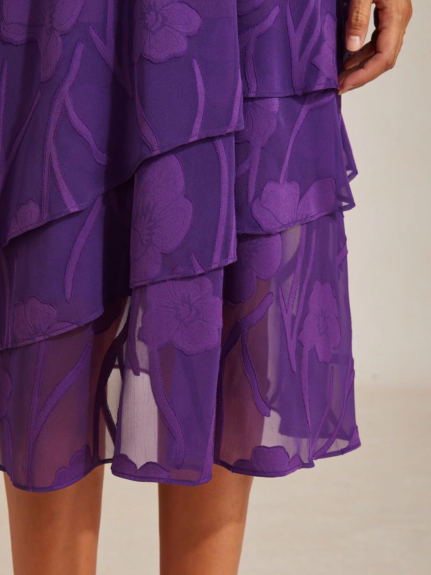 Jupe midi en chiffon floral