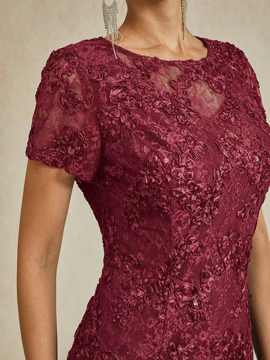 Robes A-Line en dentelle avec décorations en sequins