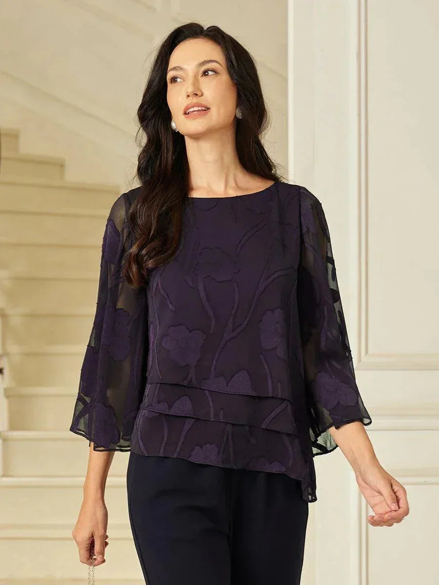 Chemise en soie à motifs floraux