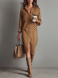 Robe midi à pois pour femmes modèle MDA2622I3Y