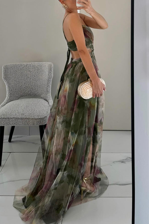 Elena - Robe maxi élégante et fleurie