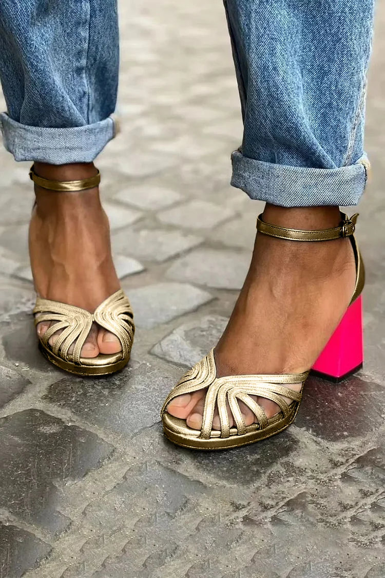 Sandales à talons contrastés