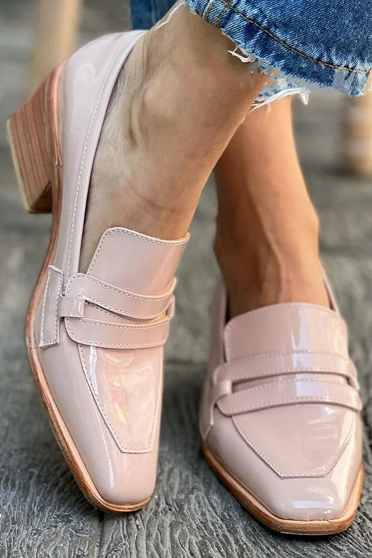 Bottes Loafer à talons larges brillants