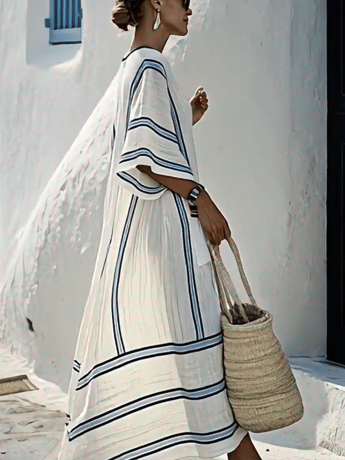 Robe femme ample avec rayures