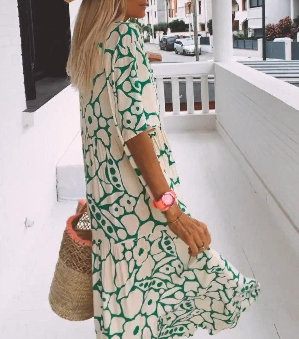 BEATRICE | Robe maxi verte