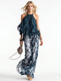 Costume élégant en deux pièces en chiffon