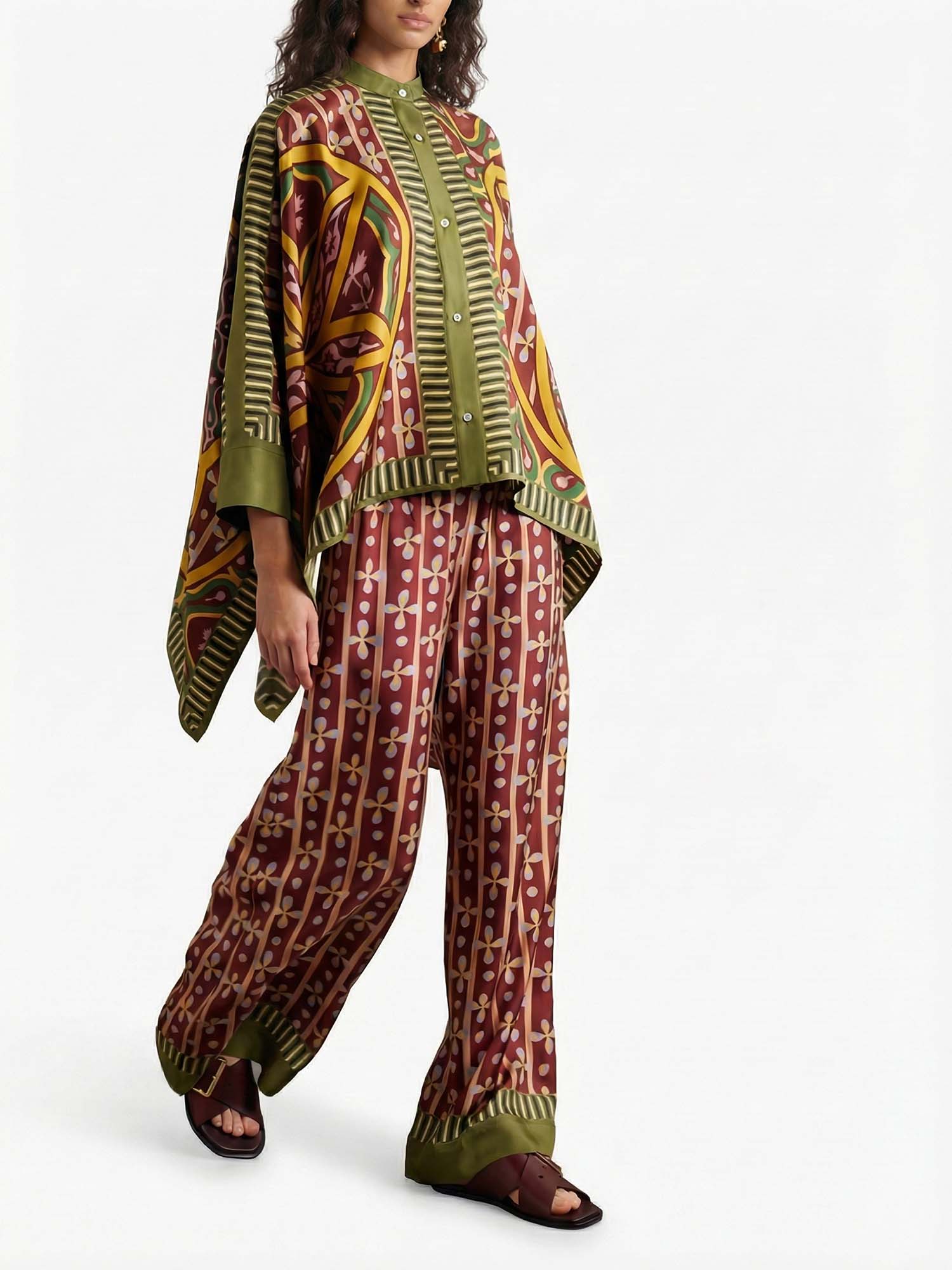 Pantalons larges graphiques bohèmes