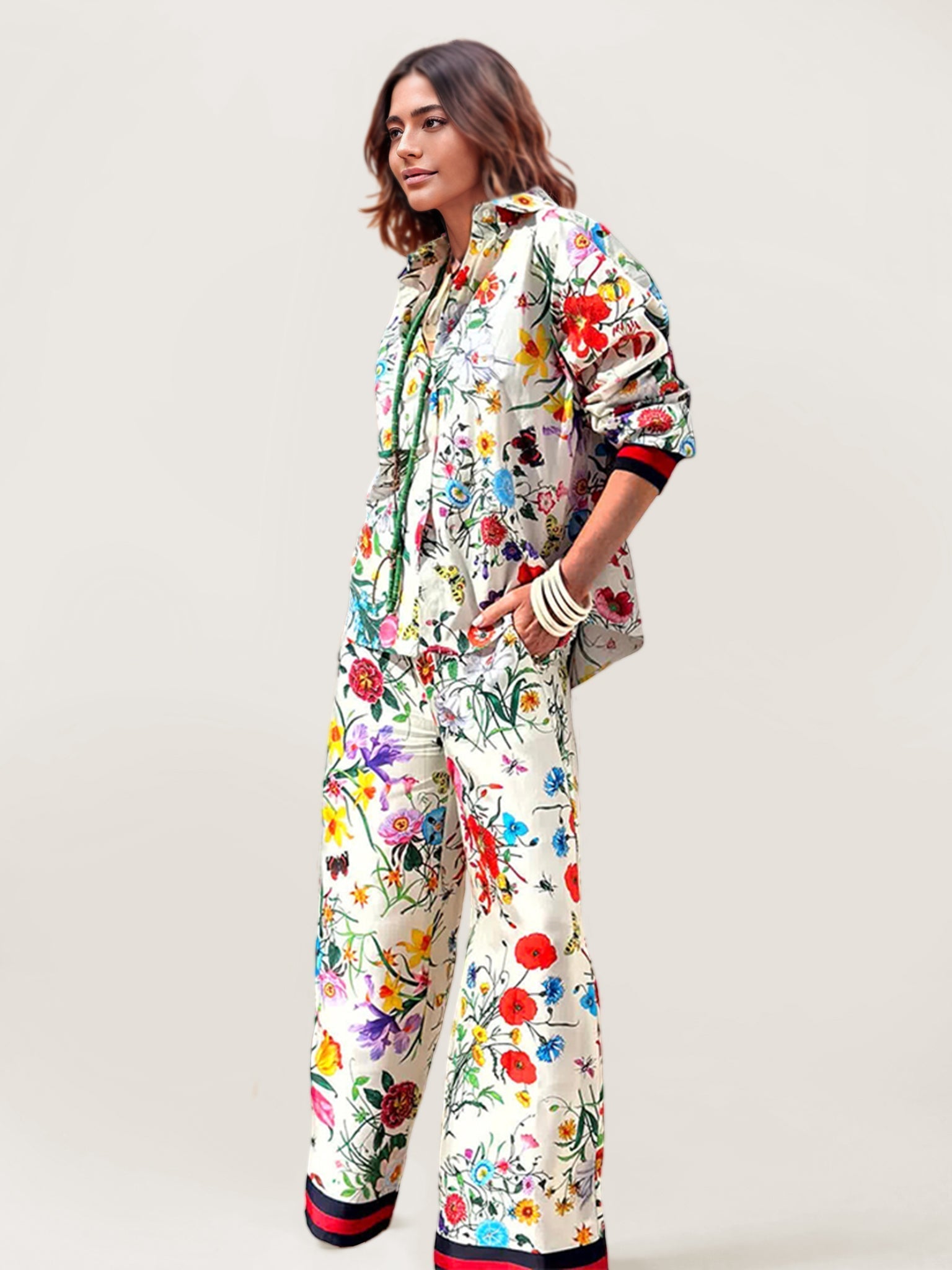 Pantalon à jambes larges Botanic Bliss