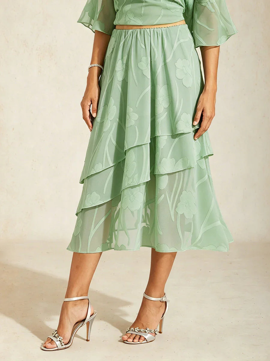 Jupe midi en chiffon floral