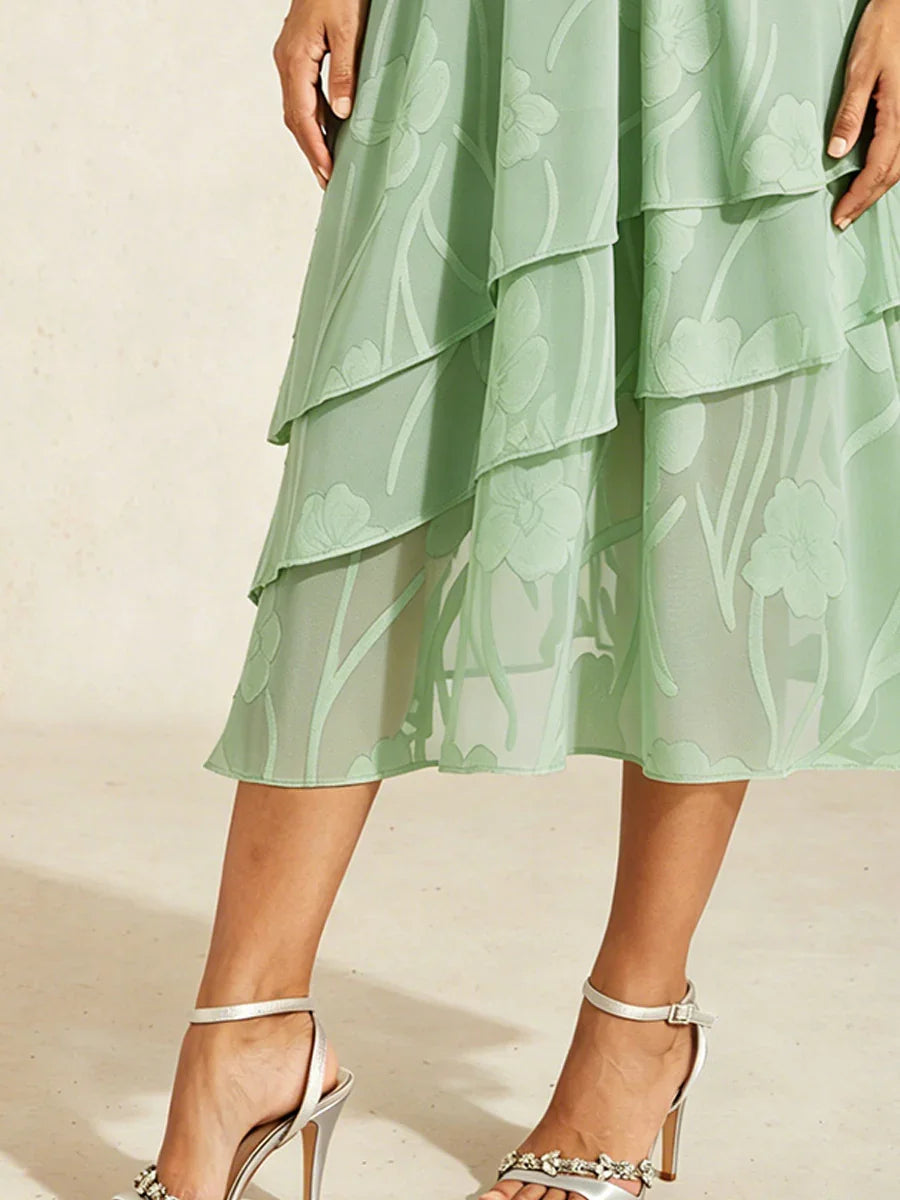Jupe midi en chiffon floral