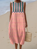 Lily | Robe midi à rayures pastel