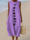 Emma | Robe midi fleurie violette