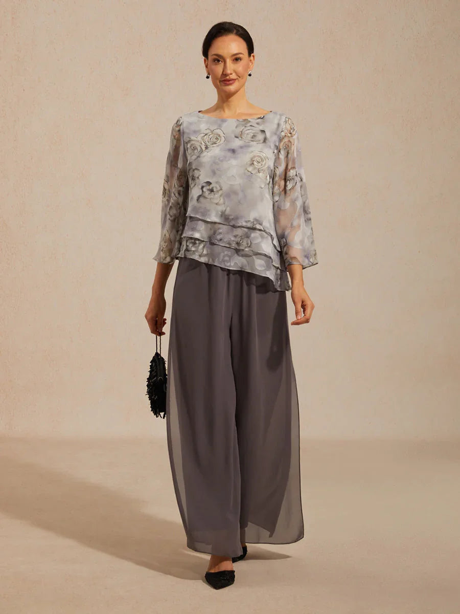 Chemisier en chiffon avec dentelle et motif floral