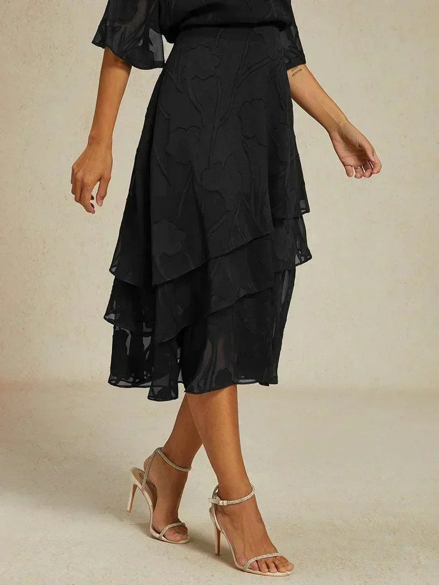 Jupe midi en chiffon floral
