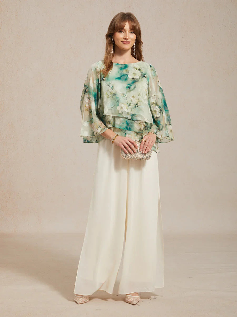 Pantalons à coupe droite avec une couche de chiffon