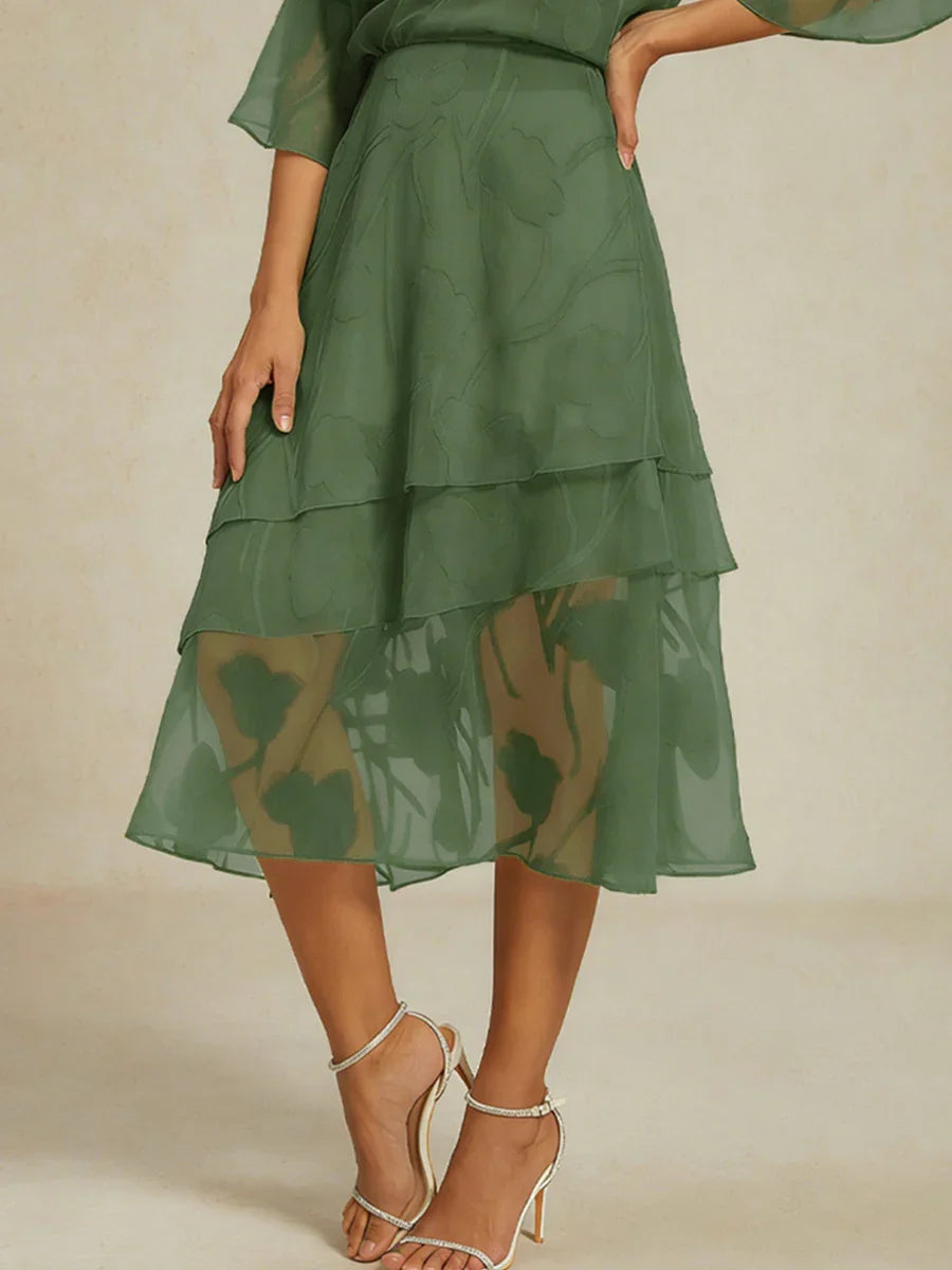 Jupe midi en chiffon floral