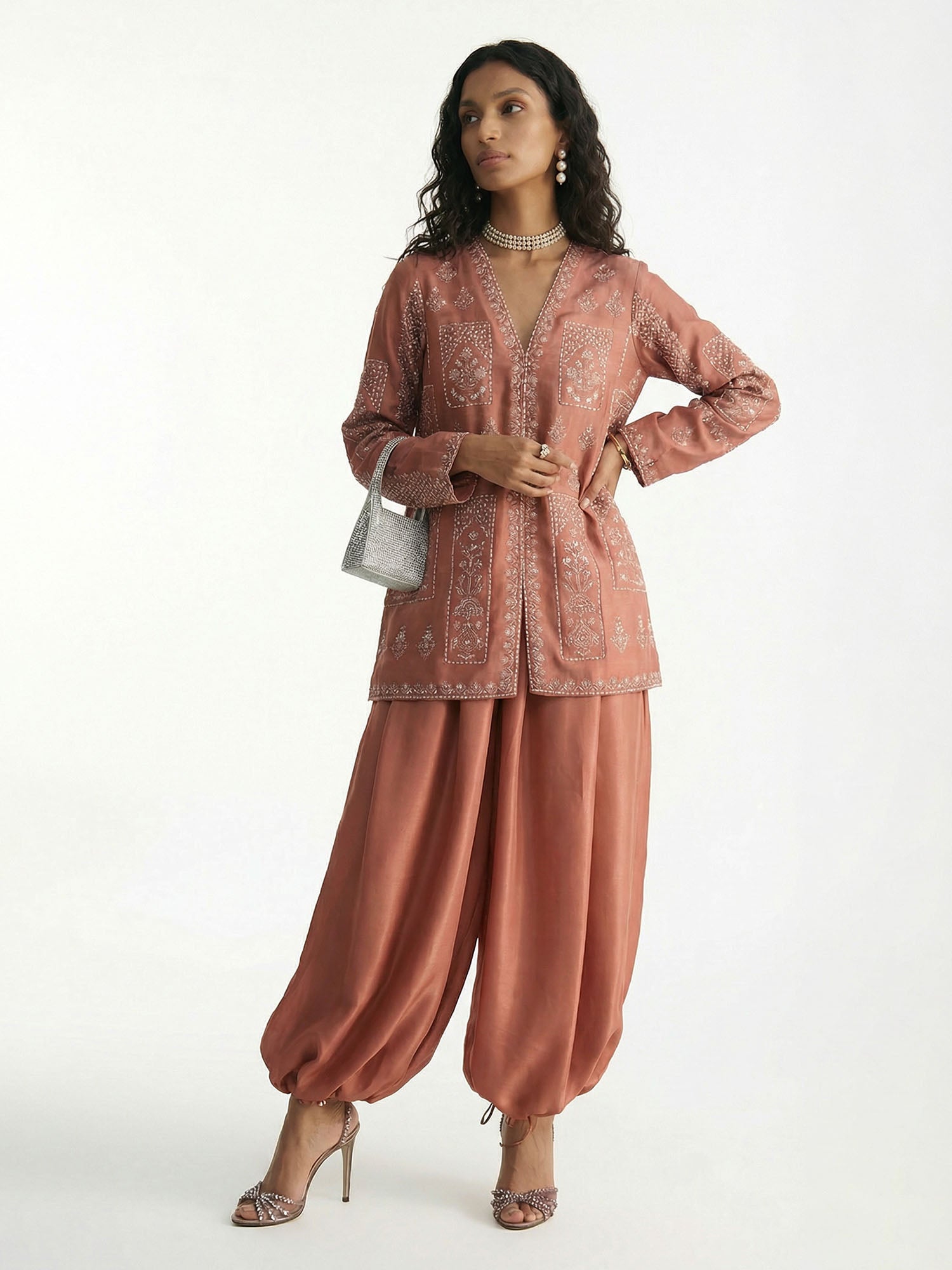 Pantalons terracotta brodés