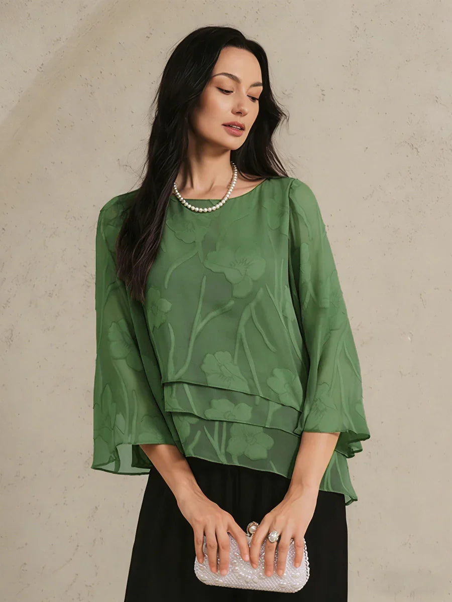 Chemise en soie à motifs floraux