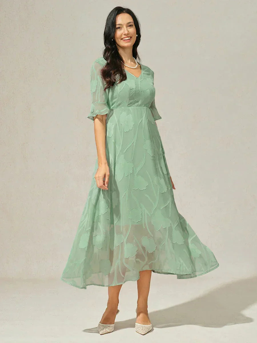 Robes maxi en dentelle avec manches douces