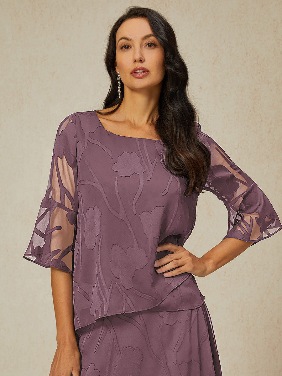 Blouse en chiffon avec des bords asymétriques