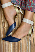 Slingback bicolore avec talon élégant