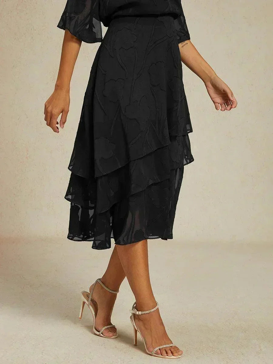 Jupe midi en chiffon floral