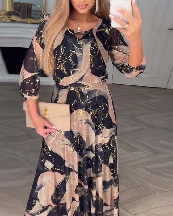 Shawal | Robe en chiffon imprimée