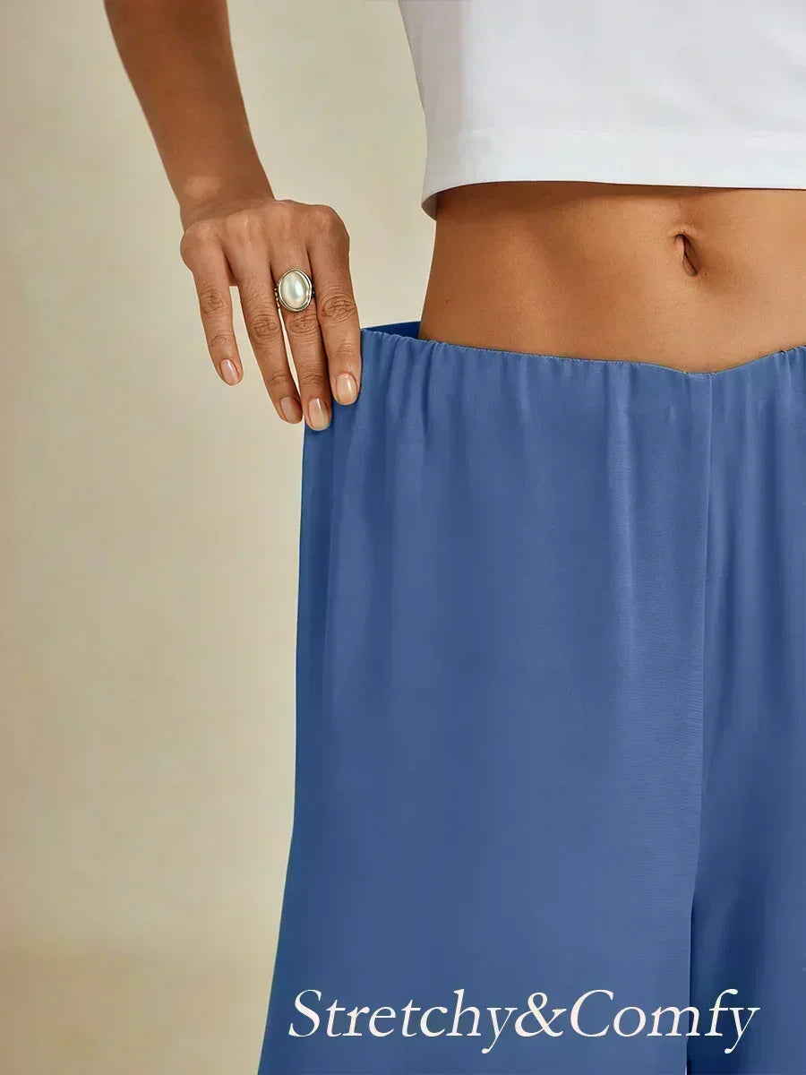 Pantalons droits avec une couche de chiffon