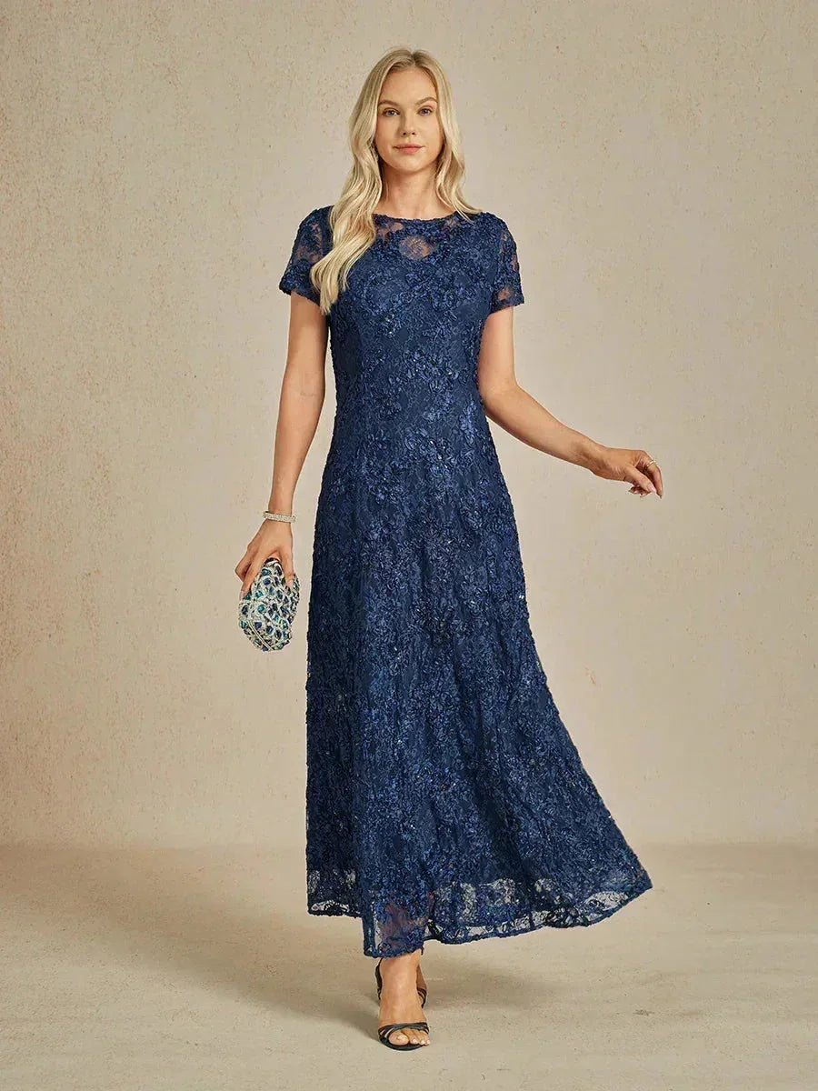Robes A-Line en dentelle avec décorations en sequins