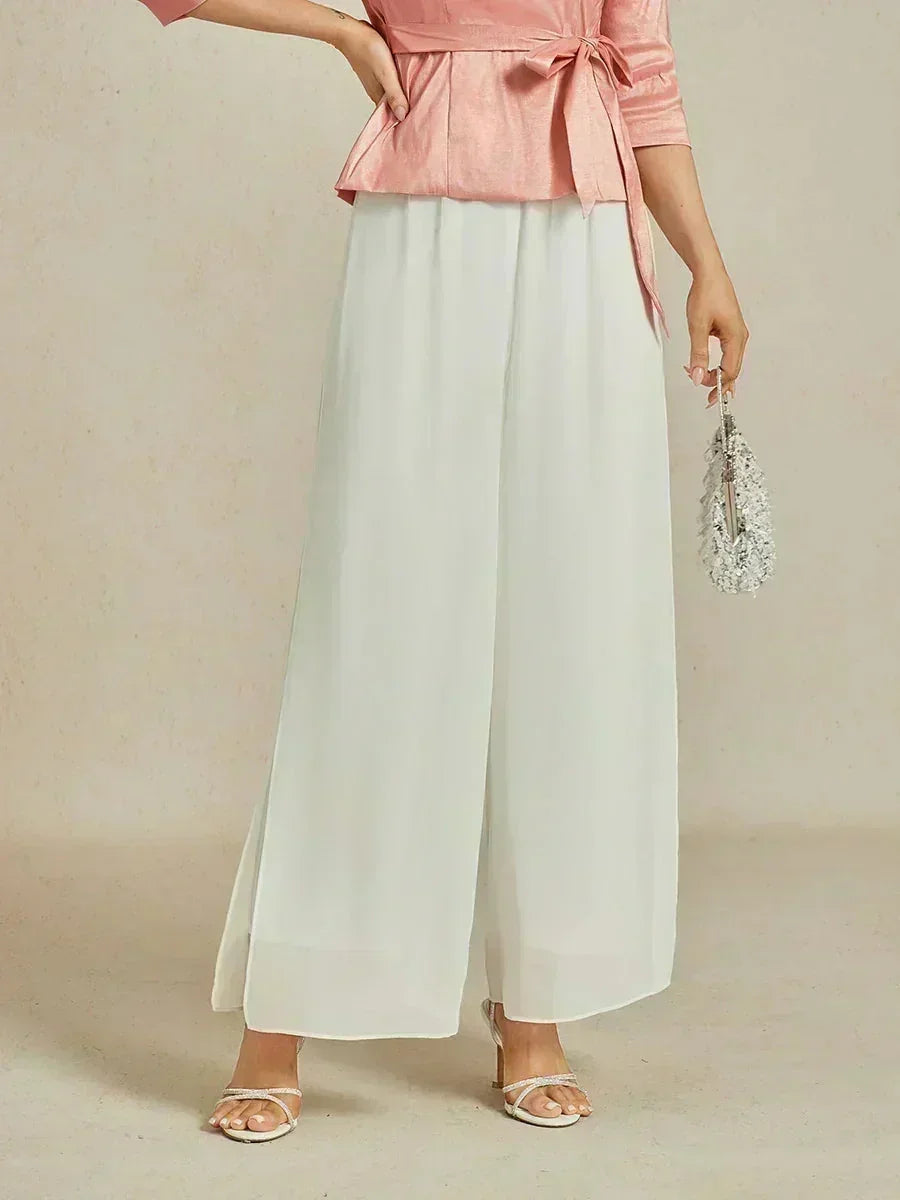 Pantalons droits avec une couche de chiffon
