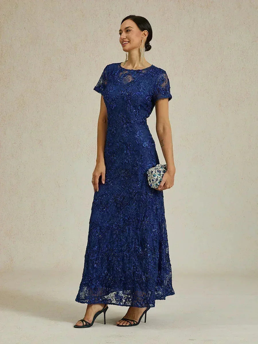 Robes A-Line en dentelle avec décorations en sequins