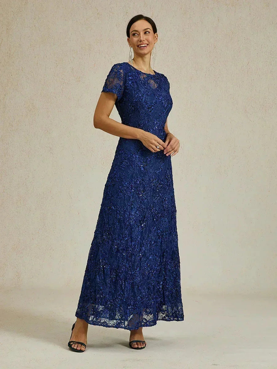 Robes A-Line en dentelle avec ornements en sequins