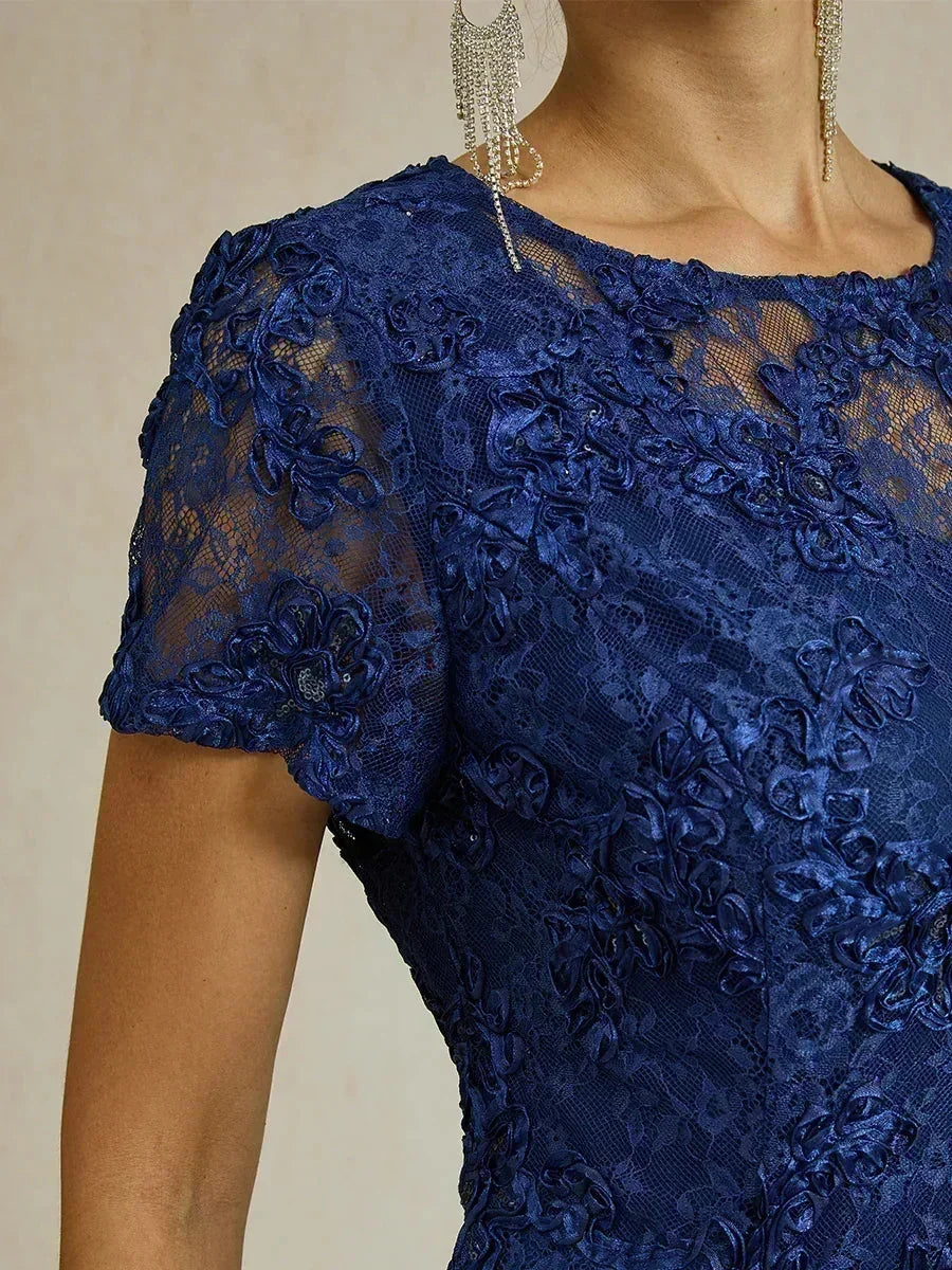Robes A-Line en dentelle avec décorations en sequins