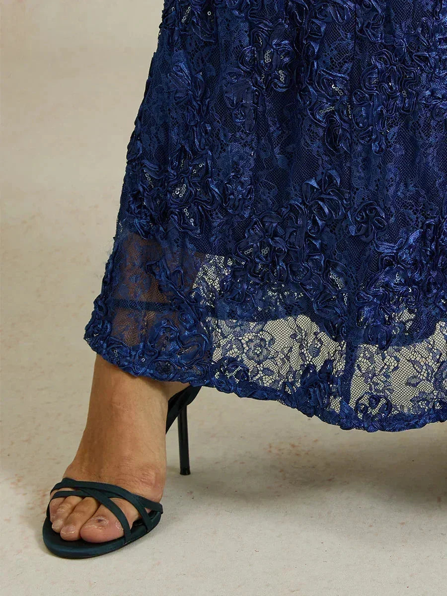 Robes A-Line en dentelle avec ornements en sequins