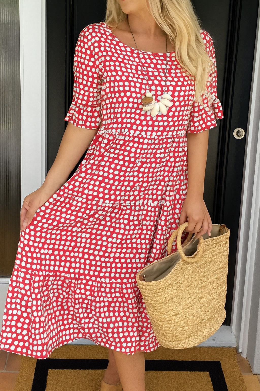 Zerla | Robe midi à manches courtes