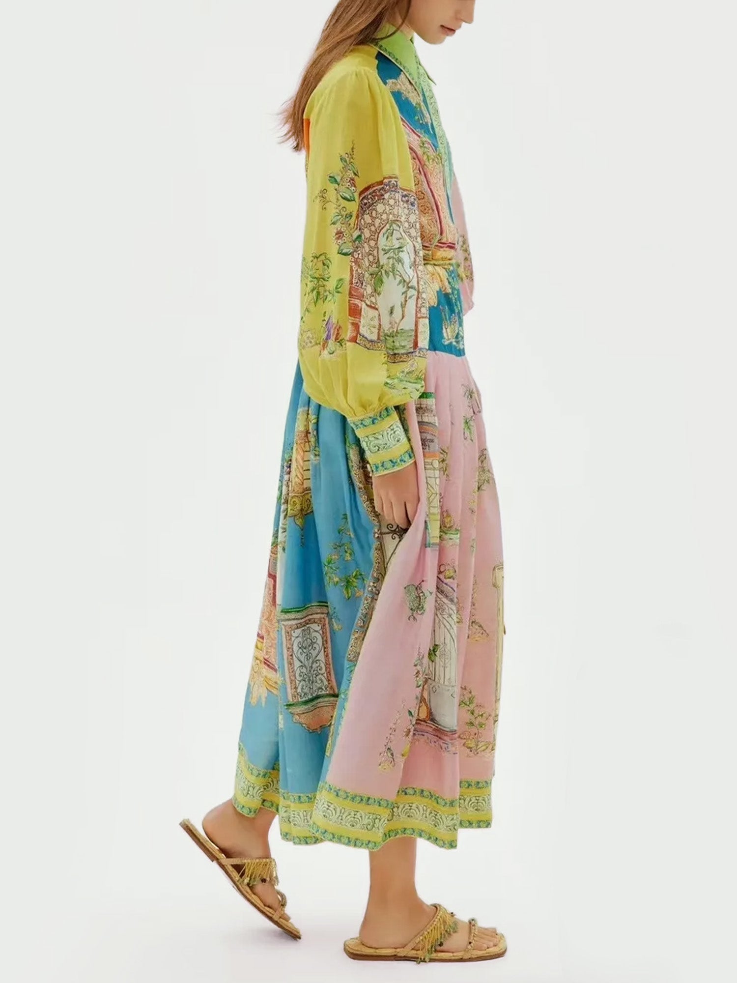 Robe midi imprimée inspirée du vintage