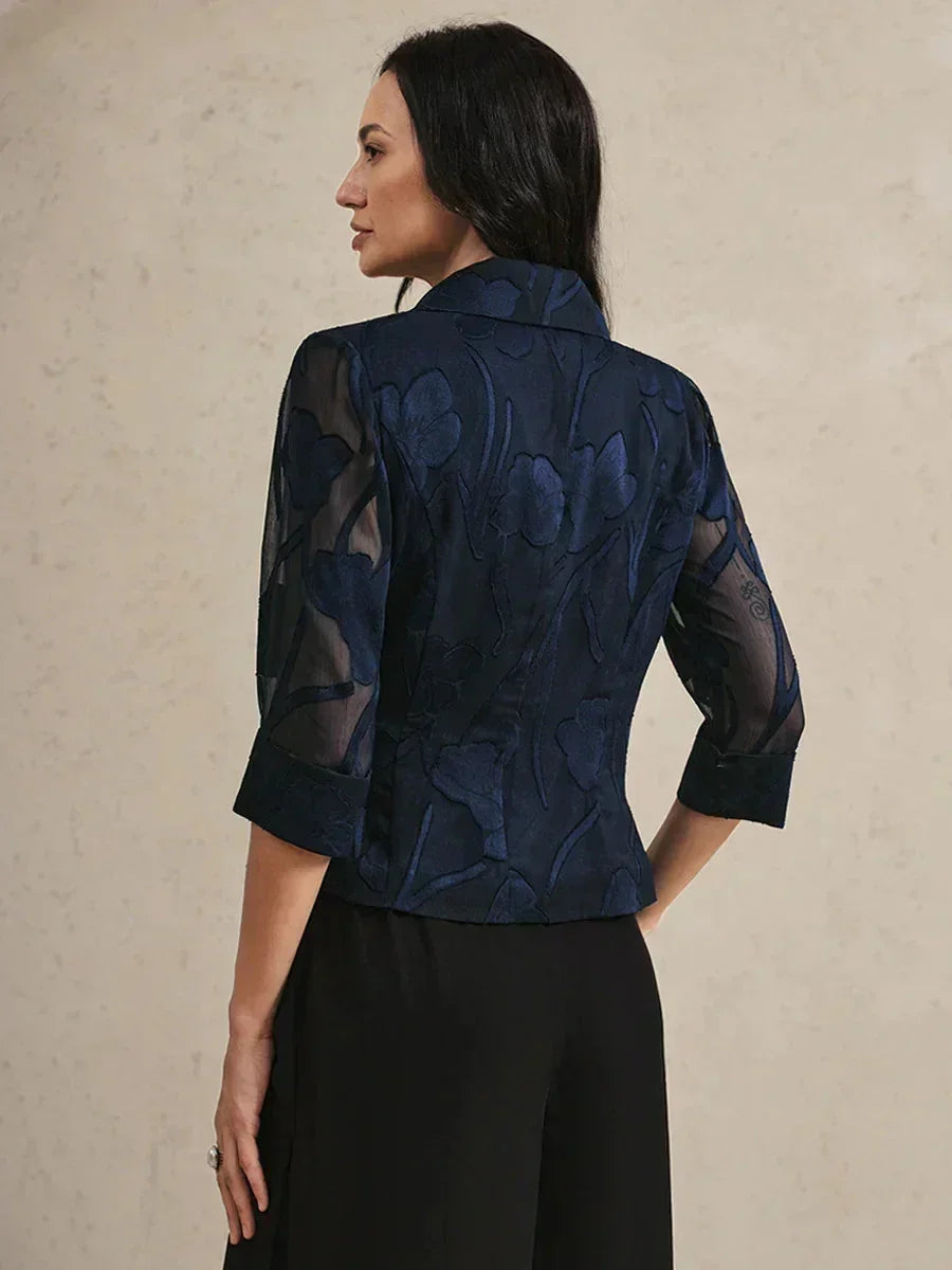 Chemise élégante en chiffon fleuri