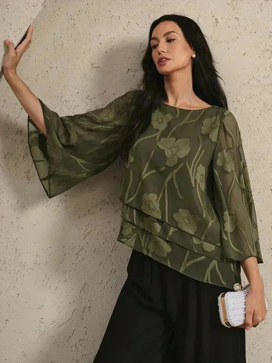 Chemise à couches en chiffon avec motif floral