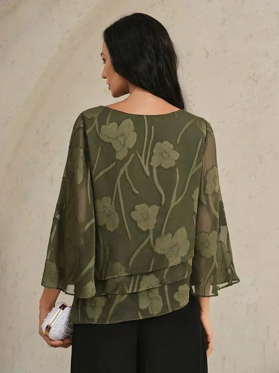 Chemise en chiffon à fleurs