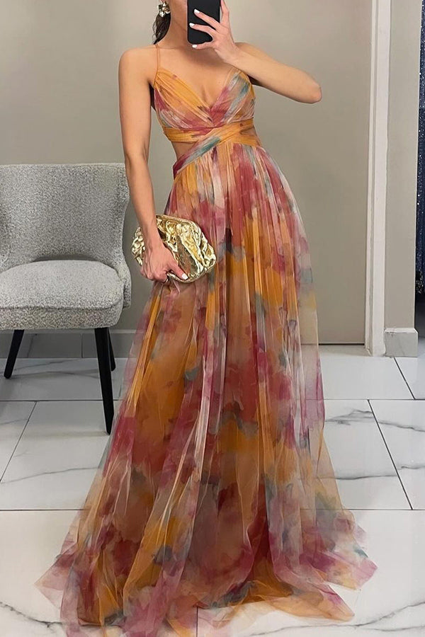 Alina – Robe longue tendance avec col en V pour femmes